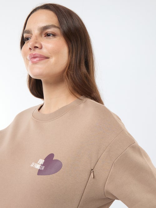 Sweatshirt de amamentação em moletão - Kiabi