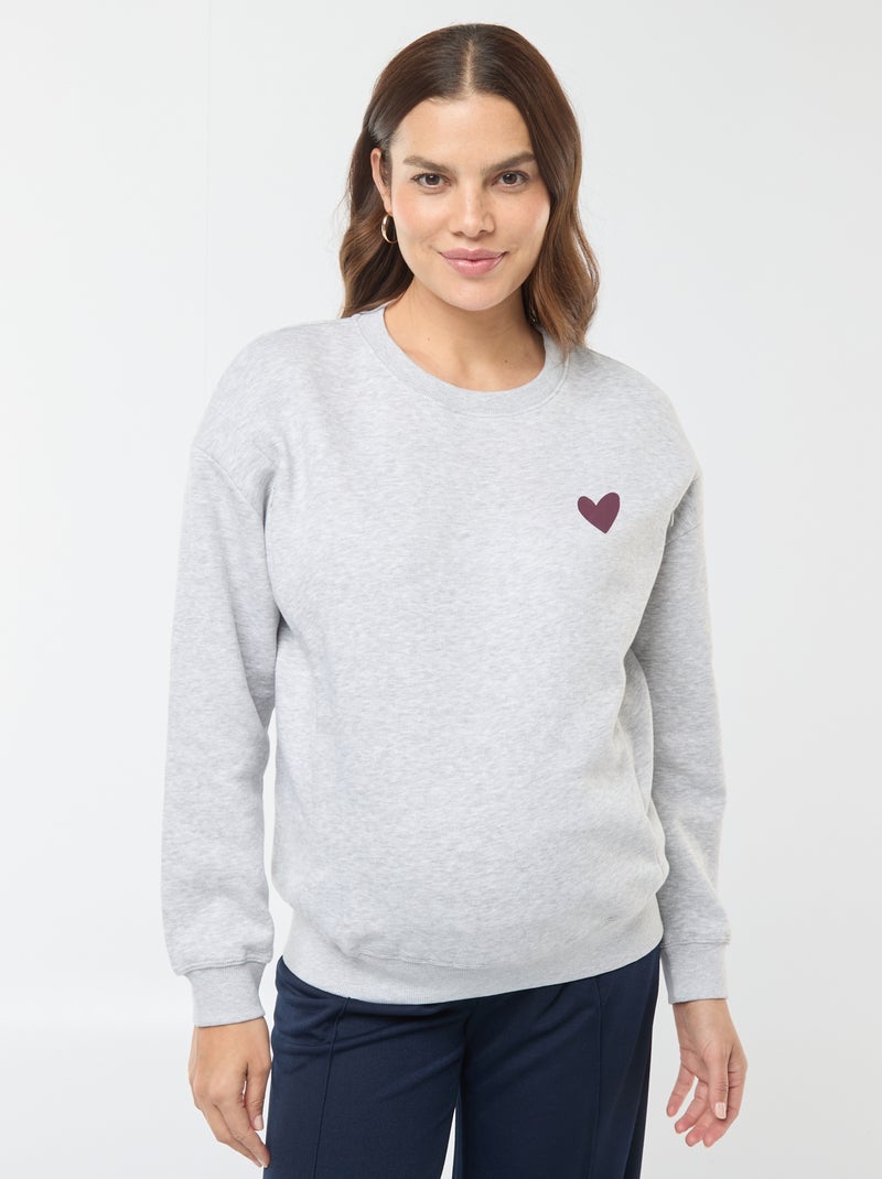 Sweatshirt de amamentação em moletão Cinza - Kiabi