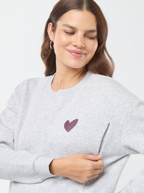 Sweatshirt de amamentação em moletão - Kiabi