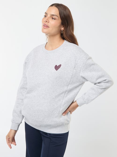 Sweatshirt de amamentação em moletão - Kiabi
