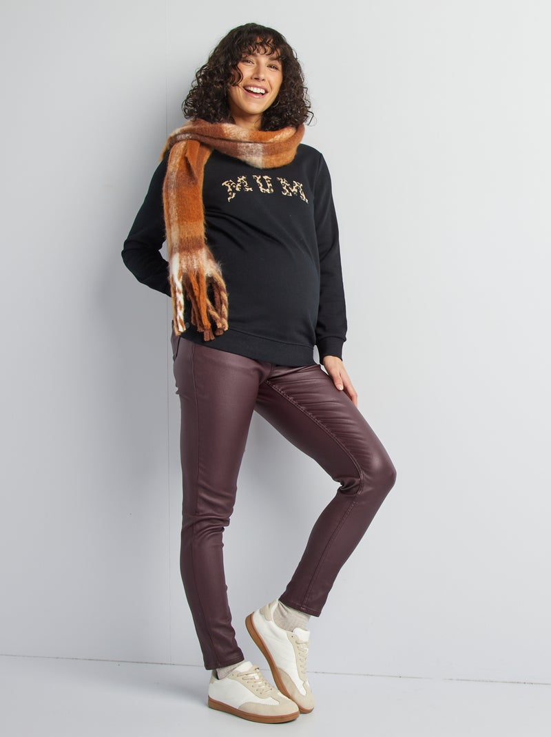 Sweatshirt de amamentação em moletão PRETO - Kiabi