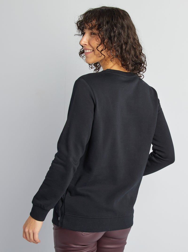 Sweatshirt de amamentação em moletão PRETO - Kiabi