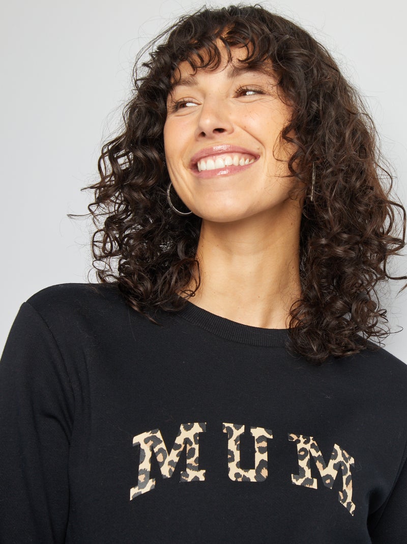 Sweatshirt de amamentação em moletão PRETO - Kiabi