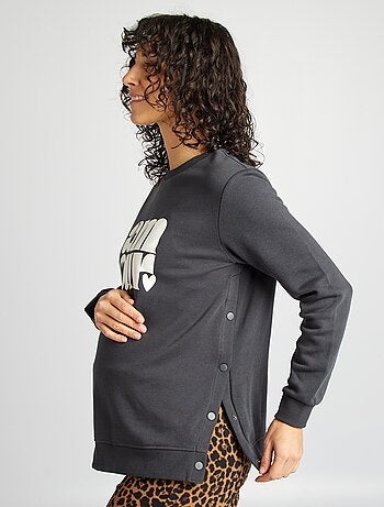 Sweatshirt de amamentação em moletão