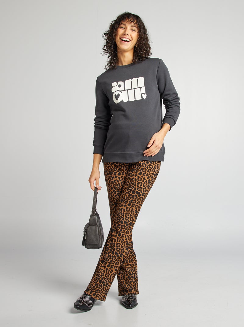Sweatshirt de amamentação em moletão PRETO - Kiabi