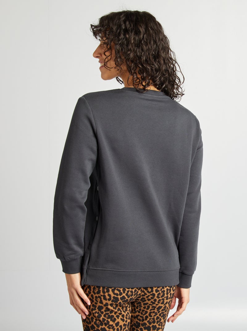 Sweatshirt de amamentação em moletão PRETO - Kiabi