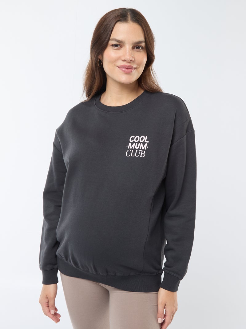 Sweatshirt de amamentação em moletão Preto - Kiabi