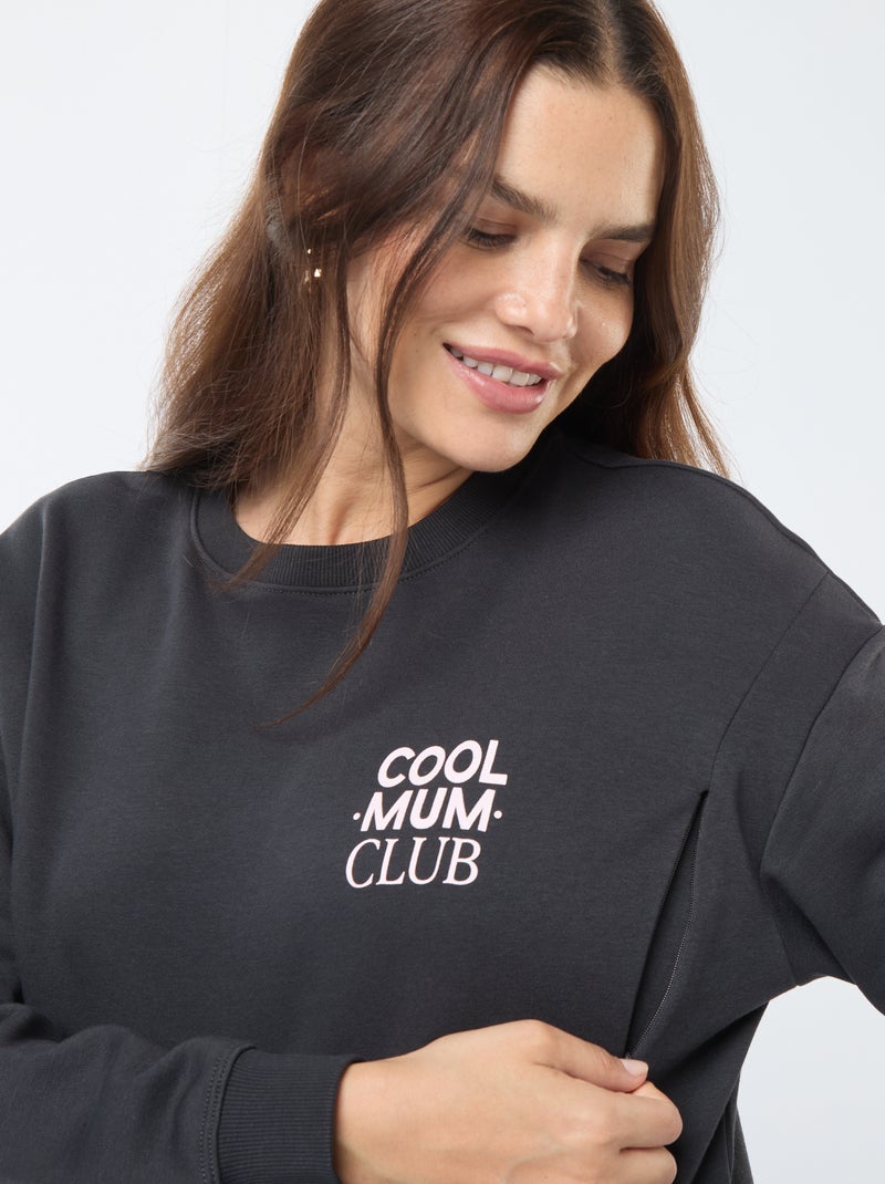 Sweatshirt de amamentação em moletão Preto - Kiabi