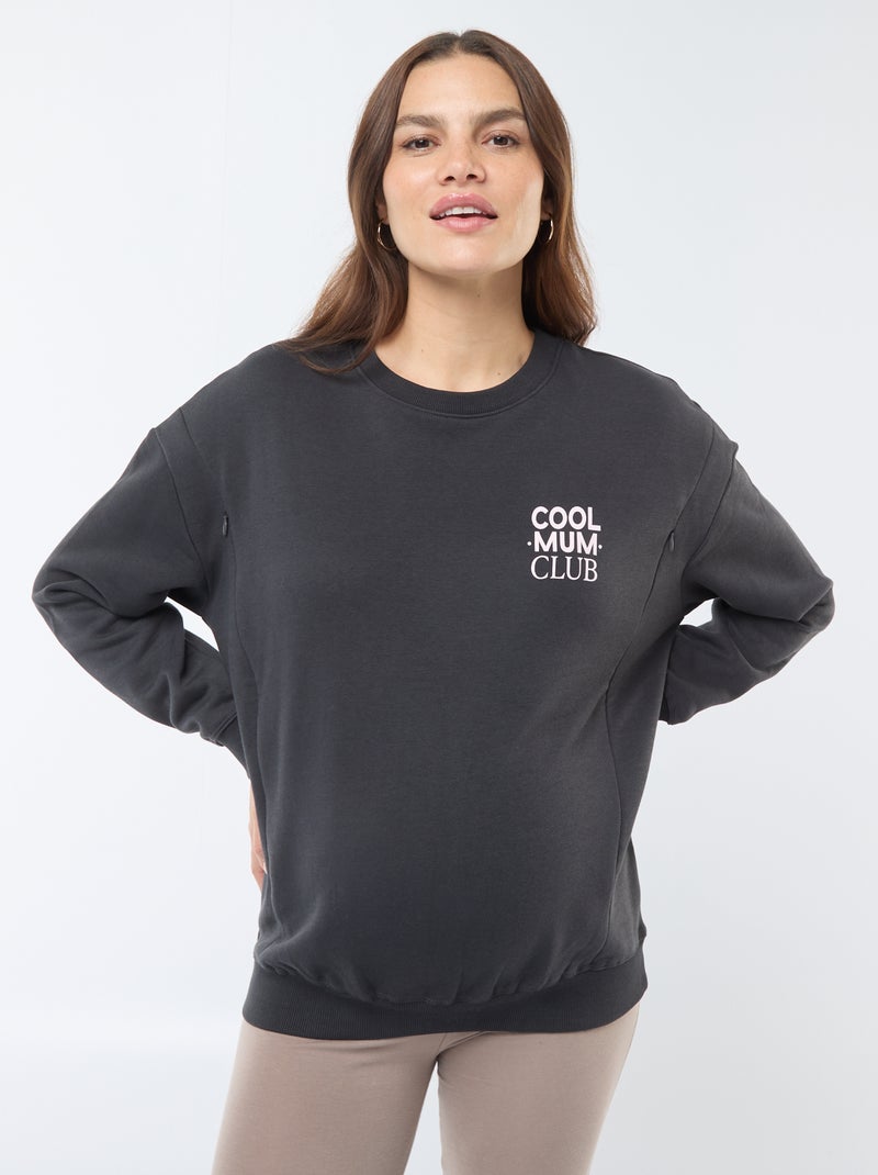 Sweatshirt de amamentação em moletão Preto - Kiabi