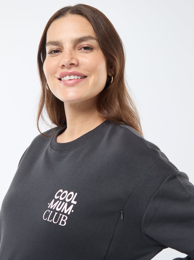 Sweatshirt de amamentação em moletão Preto - Kiabi