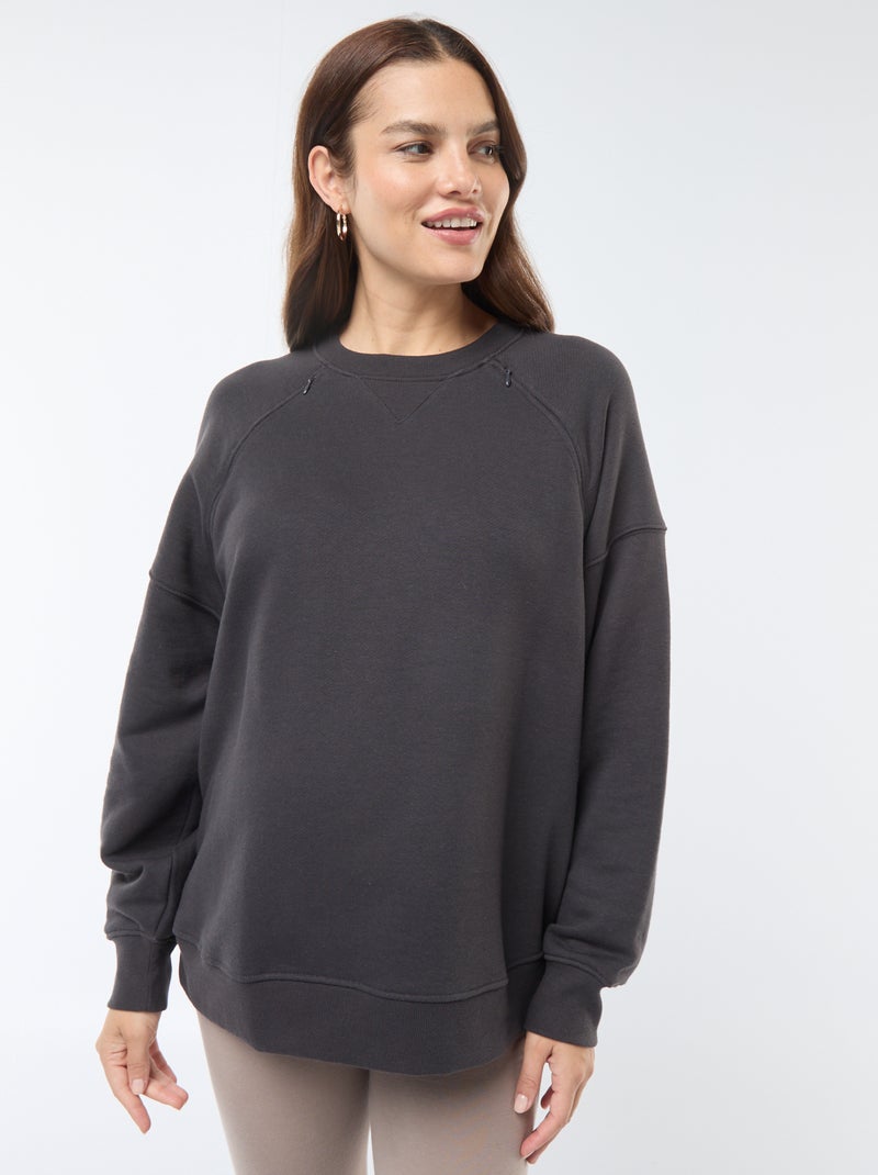 Sweatshirt de amamentação em moletão Preto - Kiabi