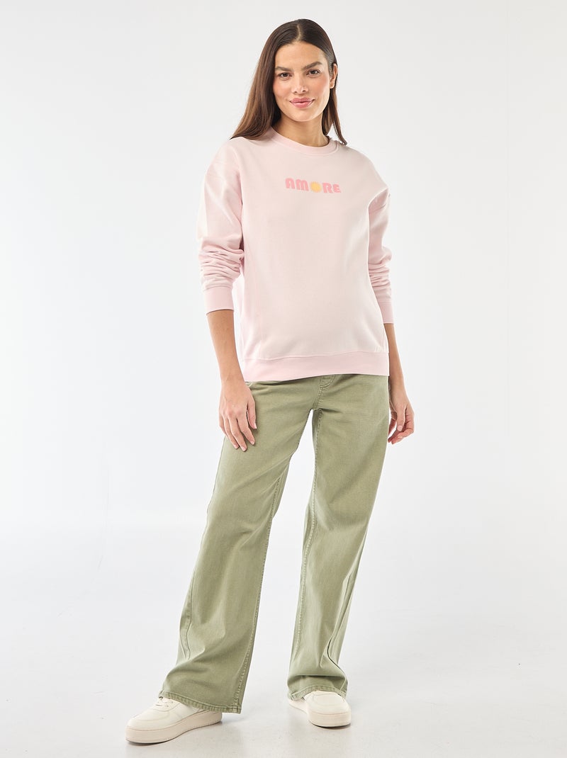Sweatshirt de amamentação em moletão Rosa - Kiabi