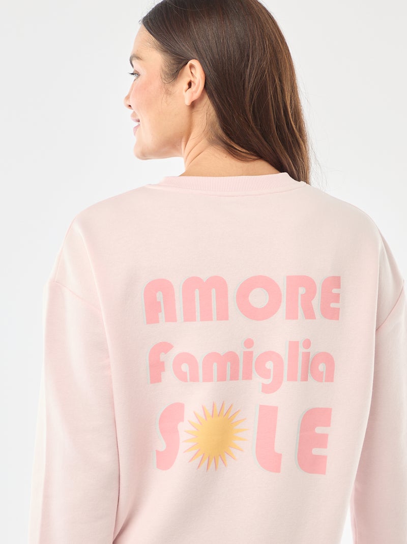 Sweatshirt de amamentação em moletão Rosa - Kiabi