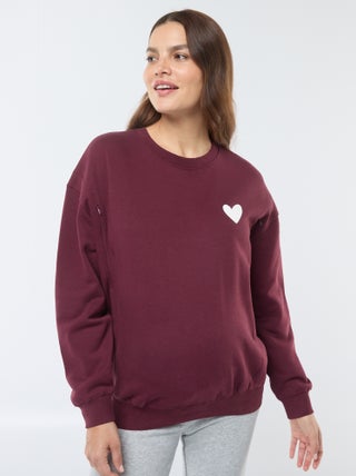 Sweatshirt de amamentação em moletão