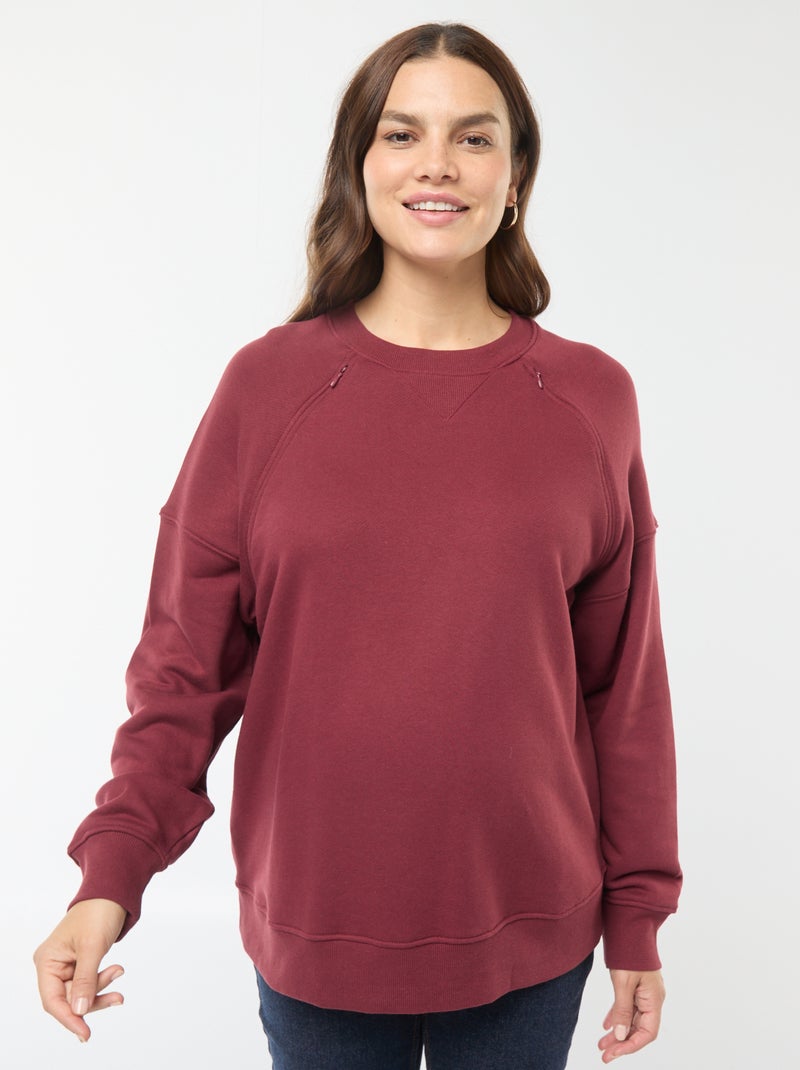 Sweatshirt de amamentação em moletão Vermelho - Kiabi