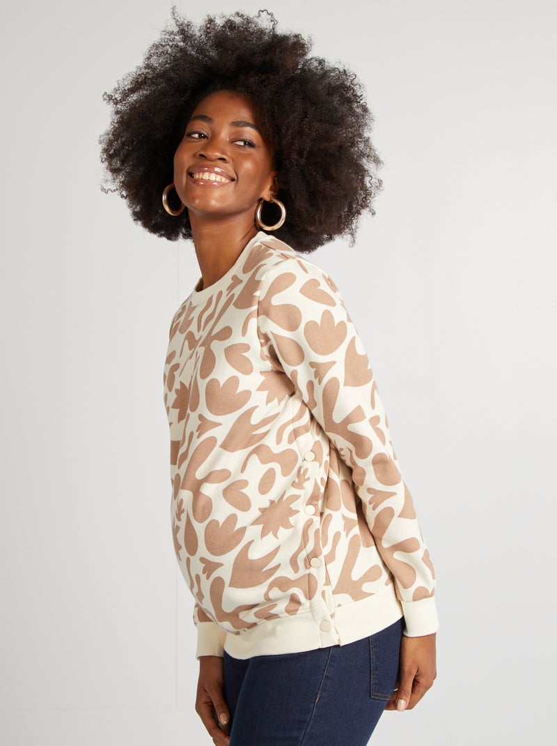 Sweatshirt de amamentação estampada BEGE - Kiabi