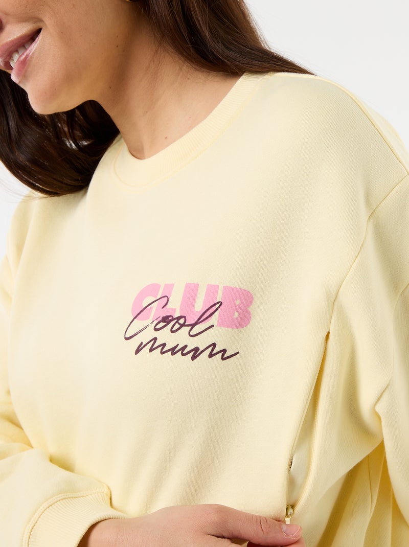 Sweatshirt de amamentação estampado Amarelo - Kiabi