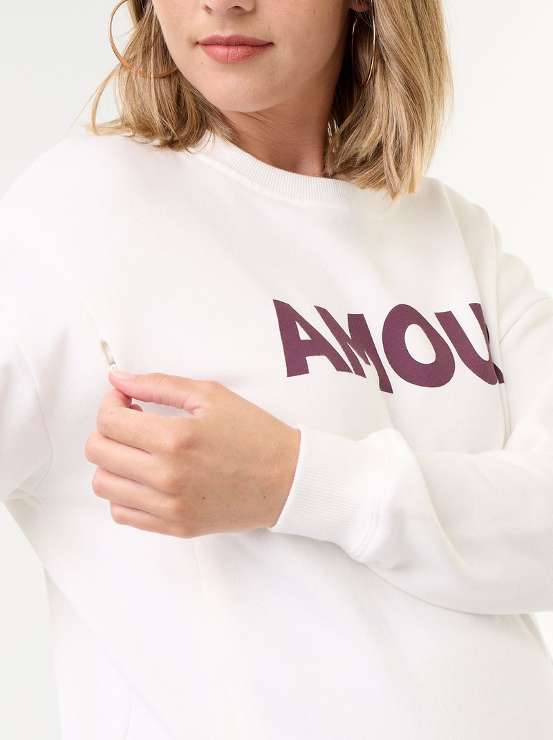 Sweatshirt de amamentação estampado Branco - Kiabi