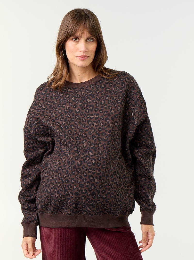 Sweatshirt de amamentação estampado Castanho - Kiabi