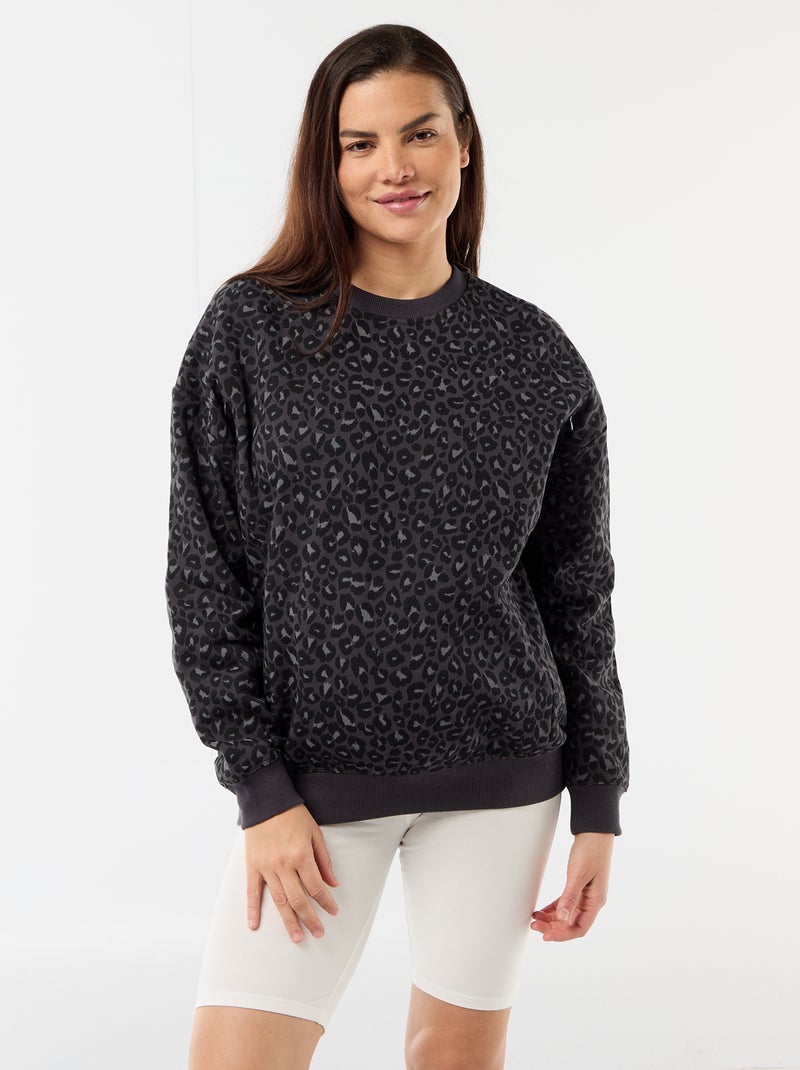 Sweatshirt de amamentação estampado Cinza - Kiabi