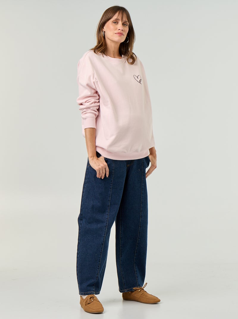 Sweatshirt de amamentação estampado Rosa - Kiabi