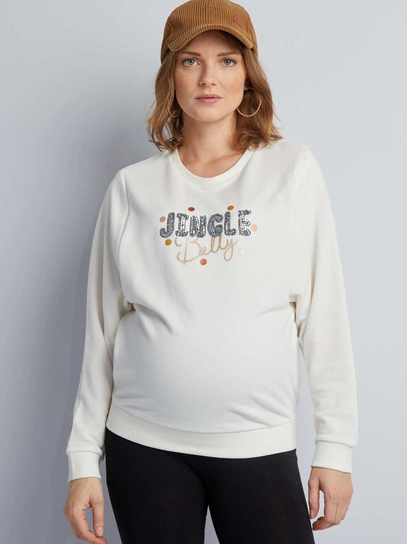 Sweatshirt de amamentação estilo Natal BEGE - Kiabi