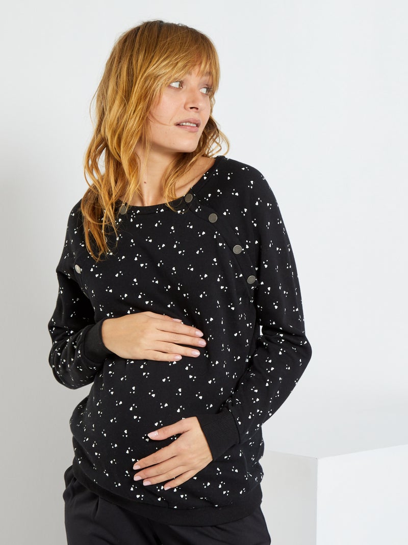 Sweatshirt de amamentação PRETO - Kiabi