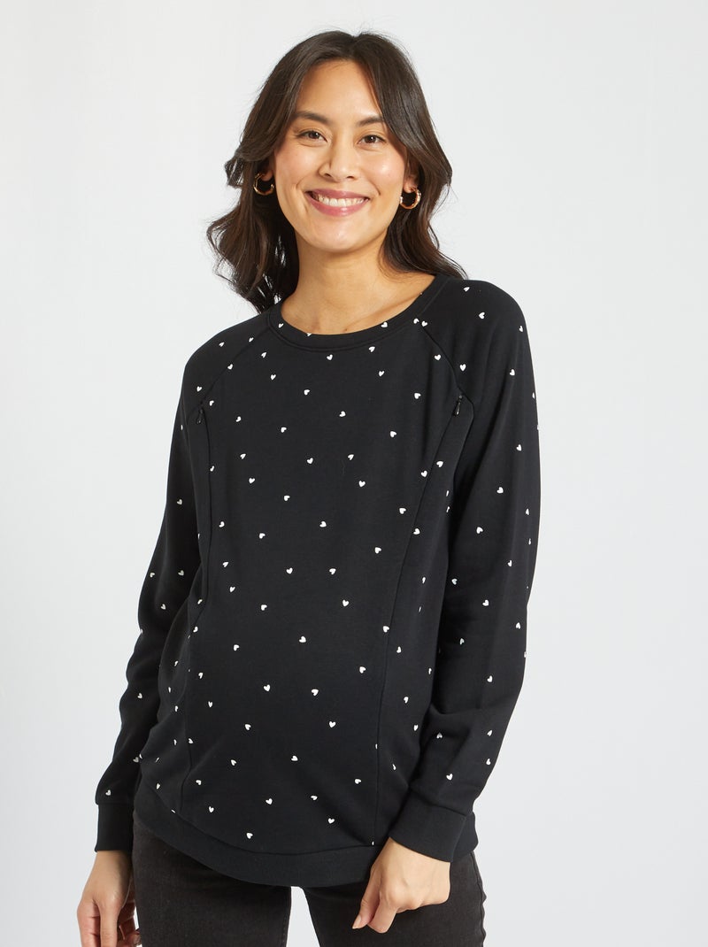 Sweatshirt de amamentação PRETO - Kiabi