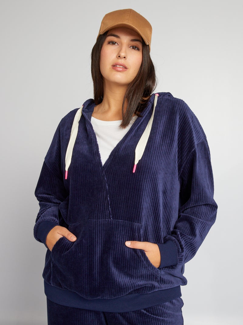 Sweatshirt de bombazina AZUL - Kiabi