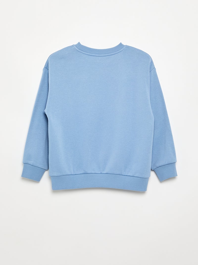 Sweatshirt de corte folgado em moletão Azul - Kiabi