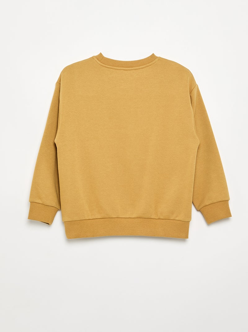 Sweatshirt de corte folgado em moletão Mostarda - Kiabi