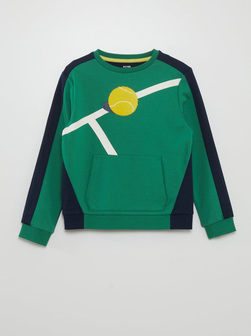 Sweatshirt de dois tons com bolso canguru VERDE - Kiabi