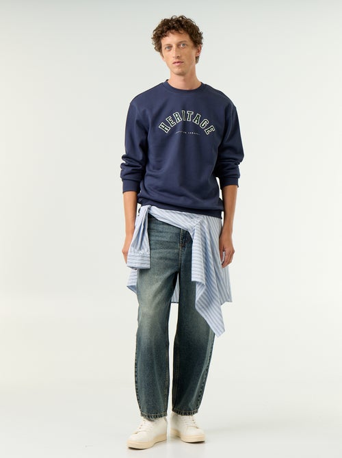 Sweatshirt de estilo desportivo com inscrições bordadas - Kiabi