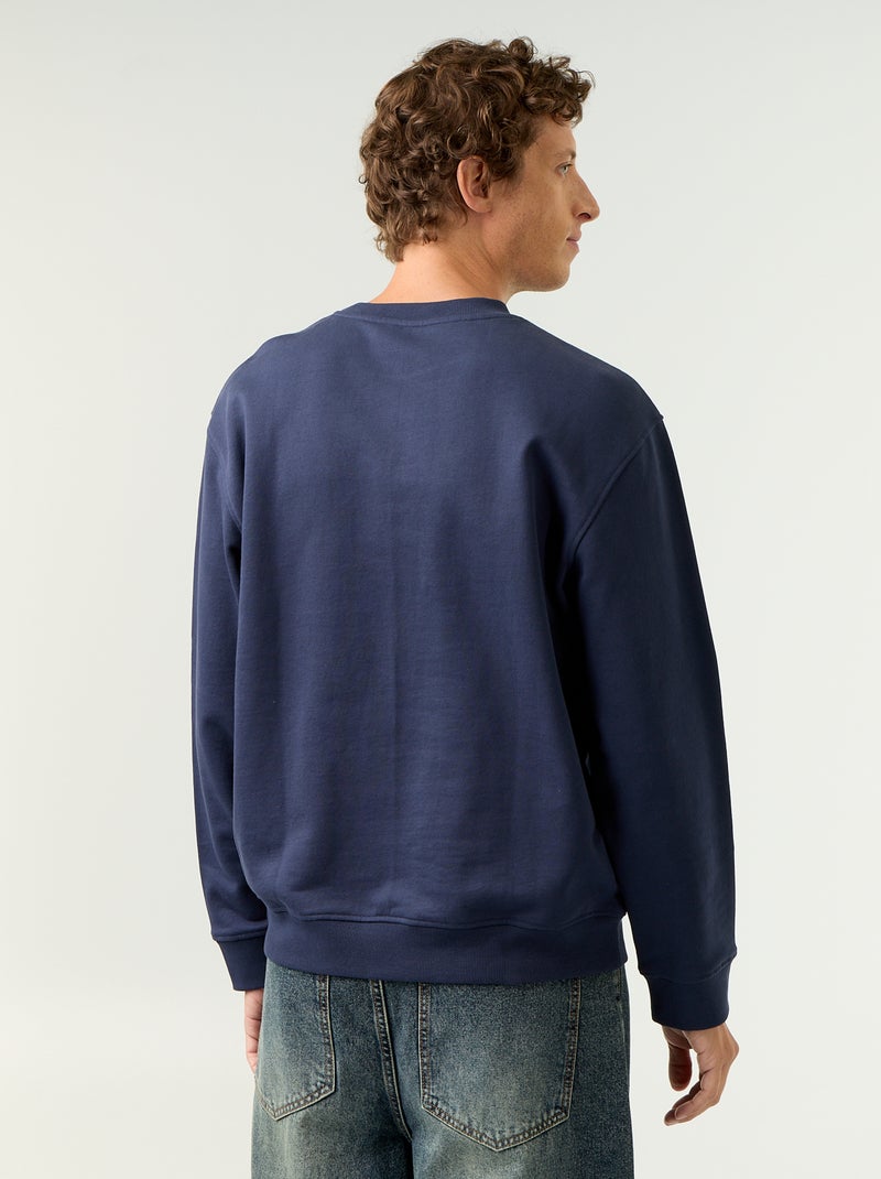 Sweatshirt de estilo desportivo com inscrições bordadas Azul - Kiabi