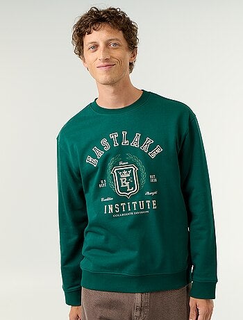 Sweatshirt de estilo desportivo com inscrições bordadas