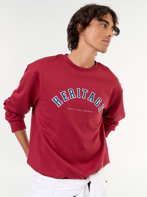 Sweatshirt de estilo desportivo com inscrições bordadas - Kiabi