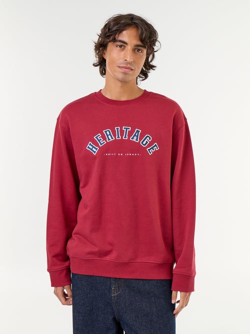 Sweatshirt de estilo desportivo com inscrições bordadas - Kiabi