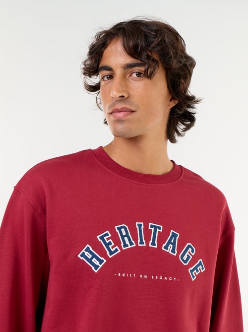 Sweatshirt de estilo desportivo com inscrições bordadas - Kiabi