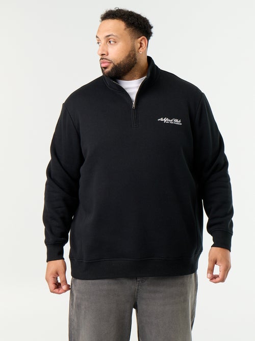 Sweatshirt de felpa quente com gola alta com fecho - Kiabi