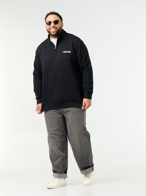 Sweatshirt de felpa quente com gola alta com fecho - Kiabi
