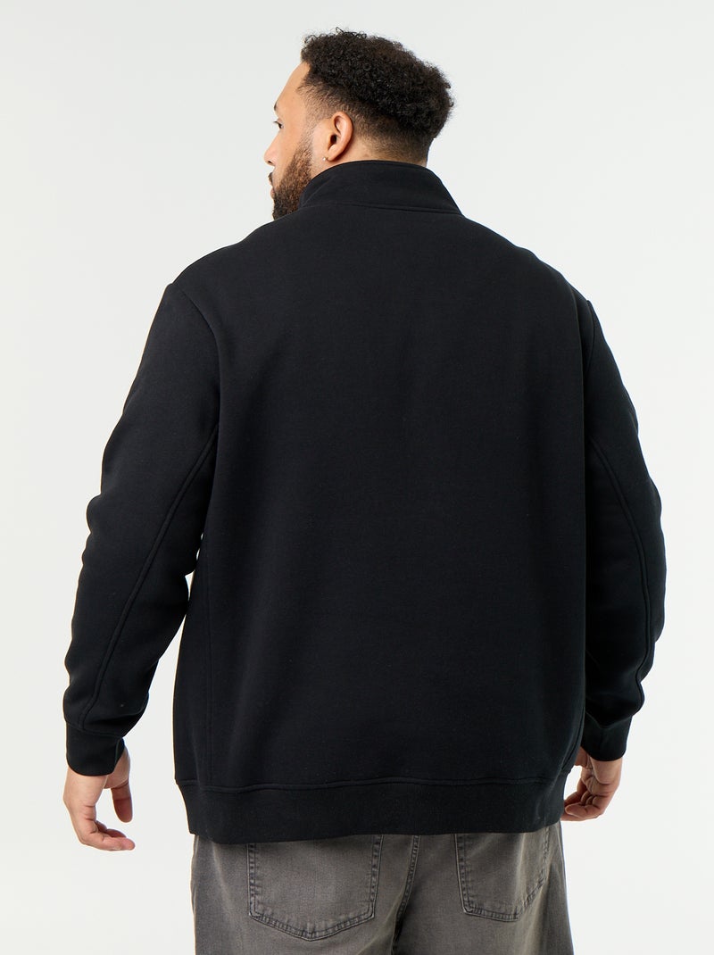 Sweatshirt de felpa quente com gola alta com fecho Preto - Kiabi
