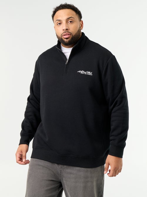 Sweatshirt de felpa quente com gola alta com fecho - Kiabi