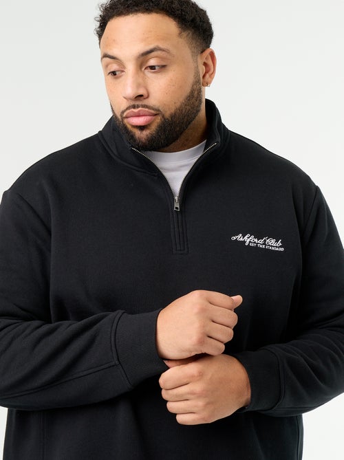 Sweatshirt de felpa quente com gola alta com fecho - Kiabi