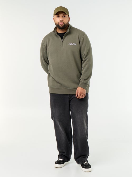 Sweatshirt de felpa quente com gola alta com fecho - Kiabi