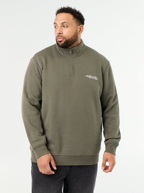 Sweatshirt de felpa quente com gola alta com fecho - Kiabi