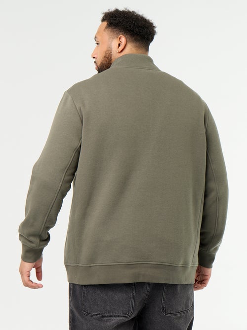Sweatshirt de felpa quente com gola alta com fecho - Kiabi