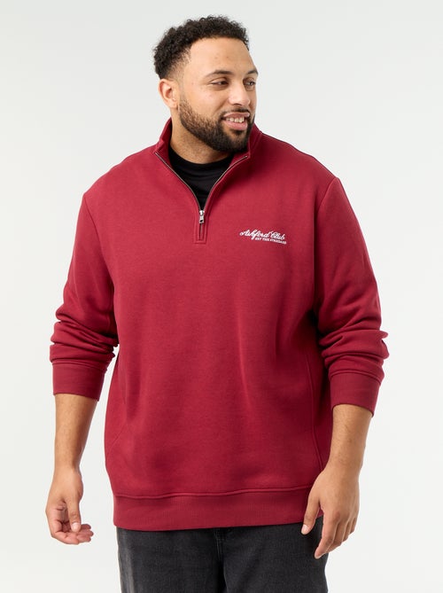 Sweatshirt de felpa quente com gola alta com fecho - Kiabi