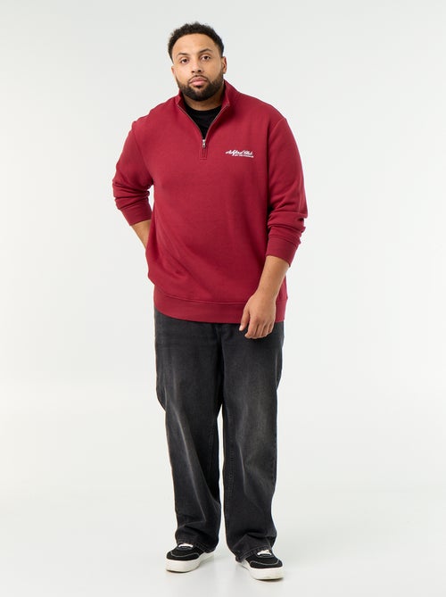 Sweatshirt de felpa quente com gola alta com fecho - Kiabi