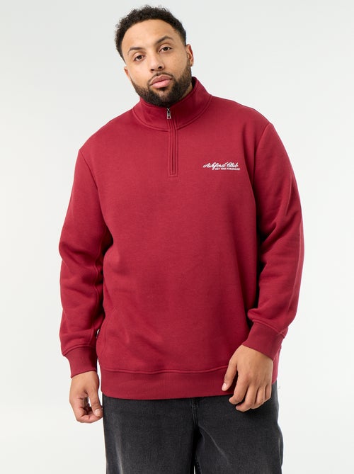 Sweatshirt de felpa quente com gola alta com fecho - Kiabi