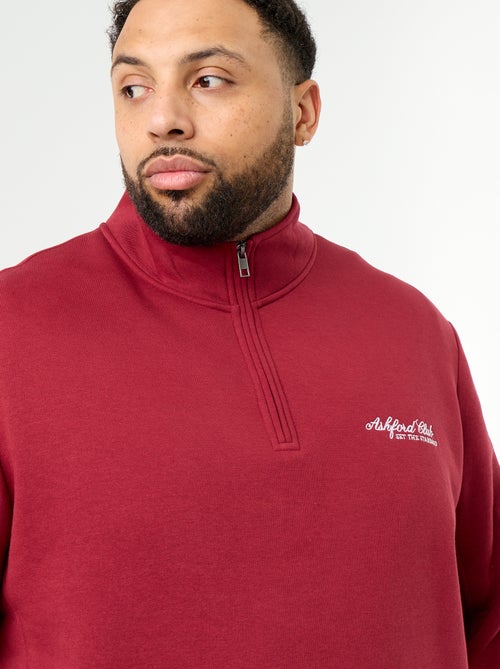 Sweatshirt de felpa quente com gola alta com fecho - Kiabi